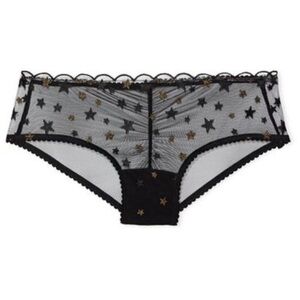 New! Victoria's Secret The Lacie Black Sheer Mesh Cheeky Panty 10392